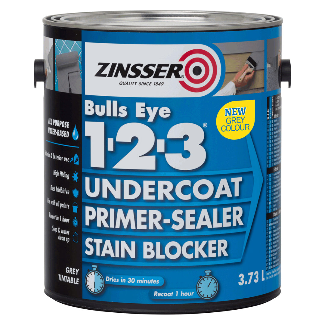 Zinsser Bulls Eye 1-2-3 Primer Sealer - Grey 3.73L