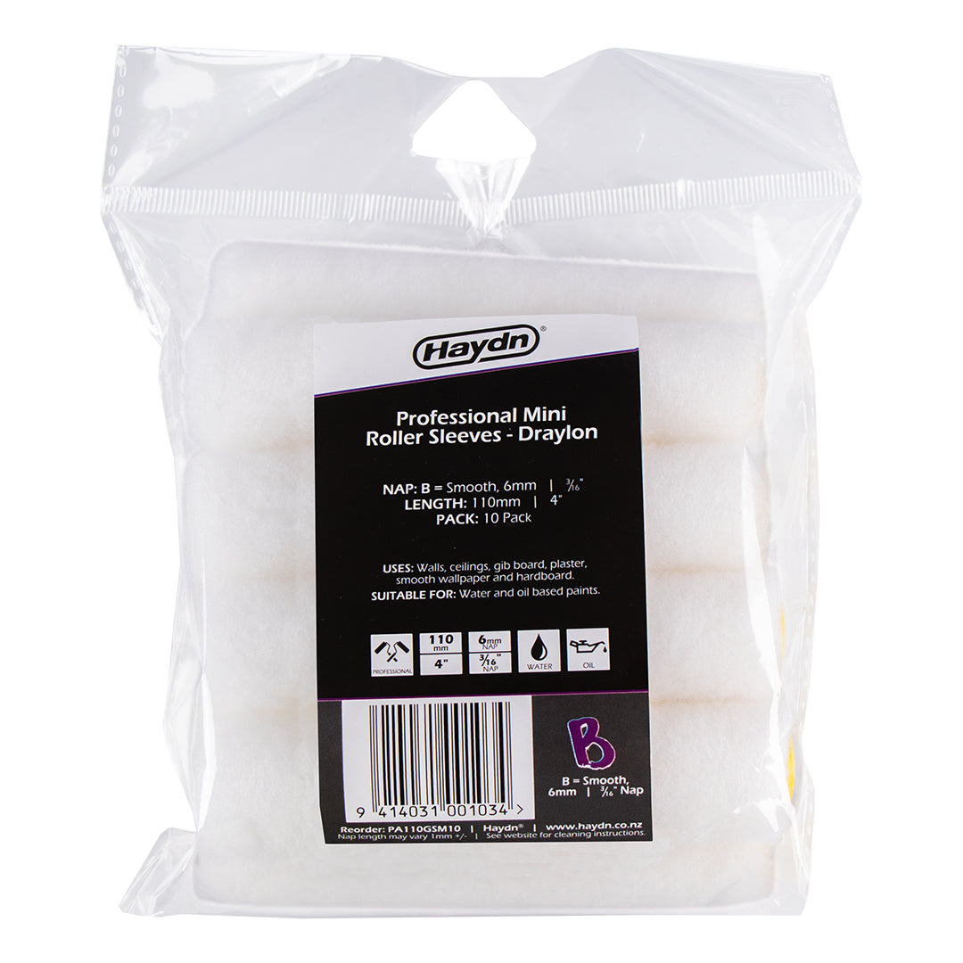 Mini Professional Draylon 6mm Smooth Roller Sleeve