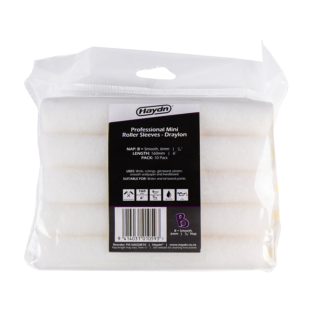 Mini Professional Draylon 6mm Smooth Roller Sleeve