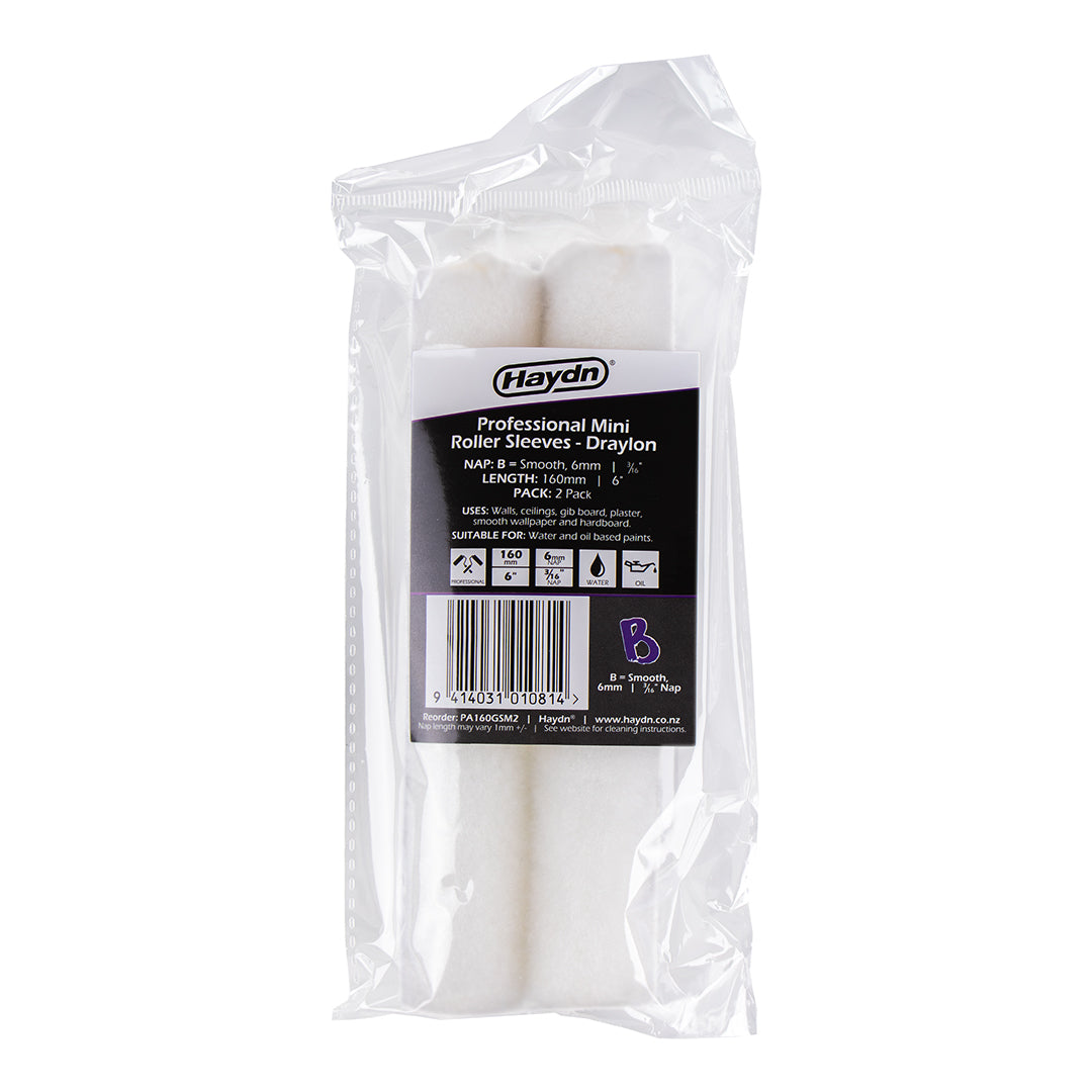 Mini Professional Draylon 6mm Smooth Roller Sleeve