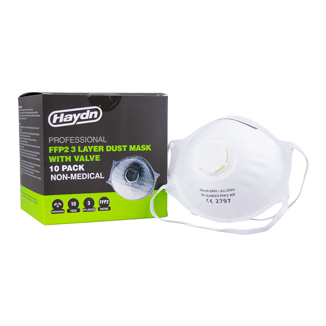 Dust Mask with Valve - P2 - 3 Layer - 10PK
