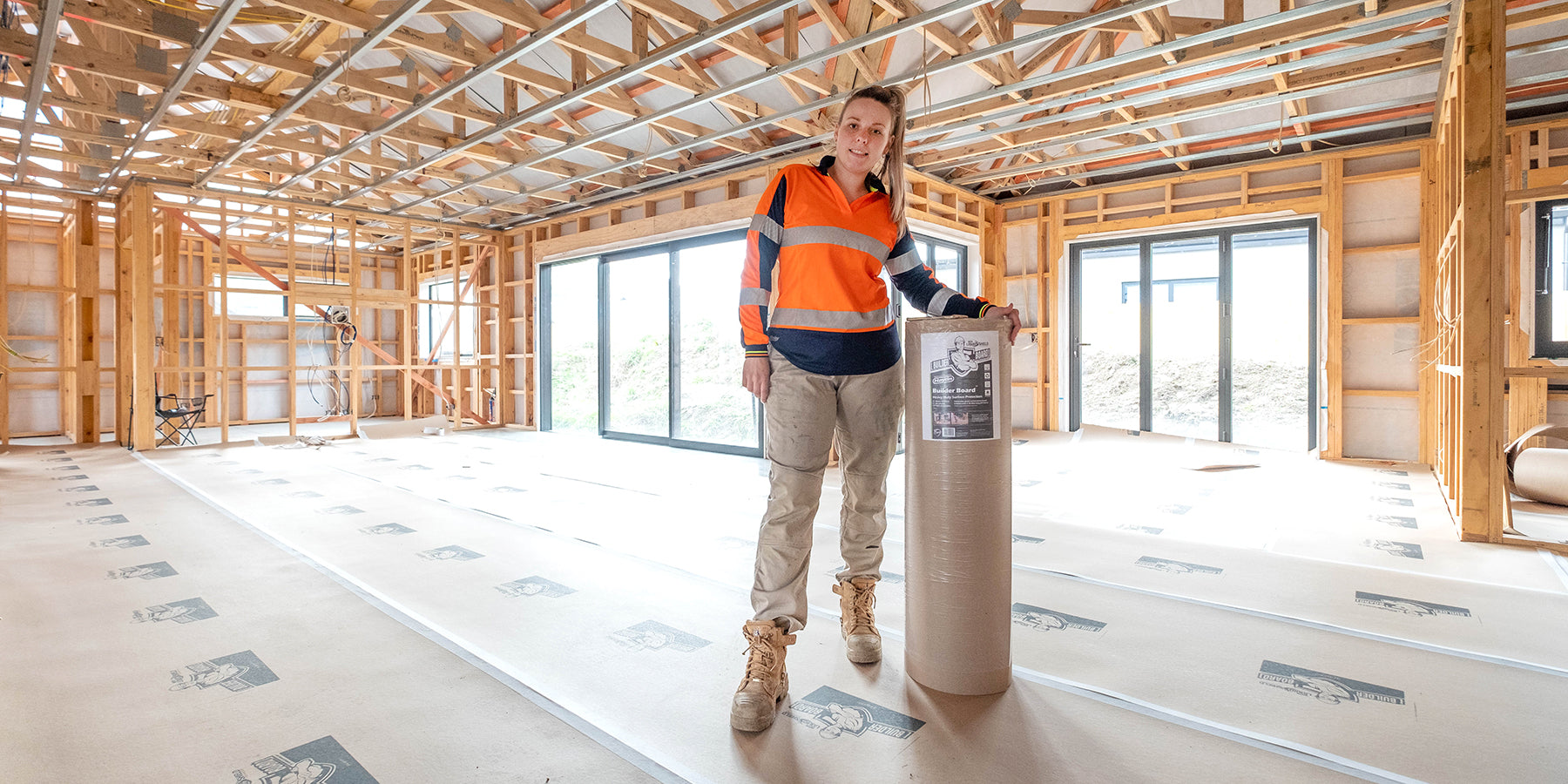 Chelsea, Shebuildsbro, a Queenstown Building Apprentice has installed Builderboard in her new home