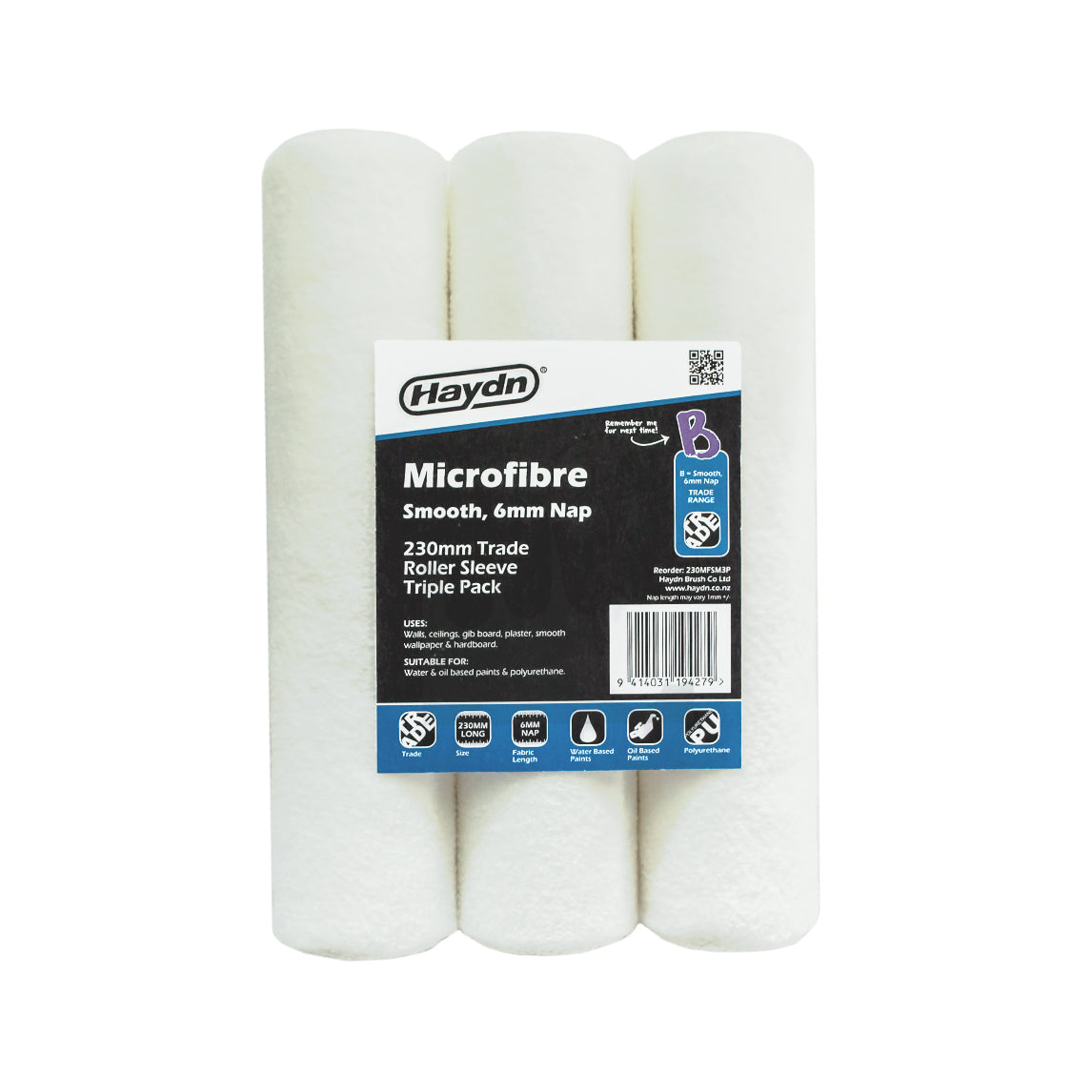 Trade Microfibre 6mm Smooth Roller Sleeve