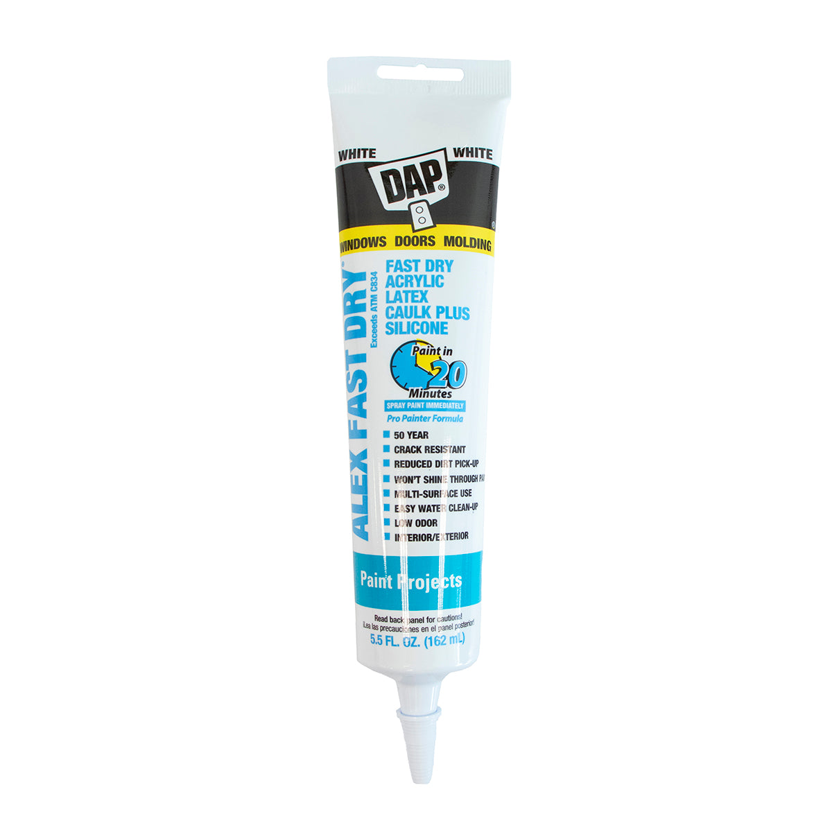 DAP Alex Fast Dry Acrylic Latex Caulk Plus Silicone 162ml Tube
